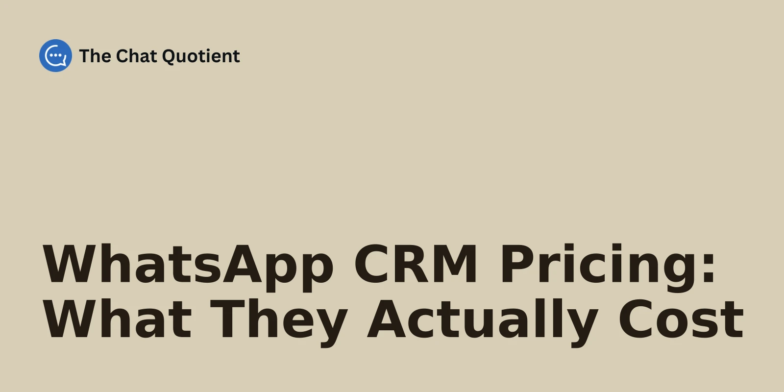 Quattro cartellini prezzo con le scritte HubSpot, Zoho, Salesforce e Chat Quotient accanto a un'icona di chat WhatsApp
