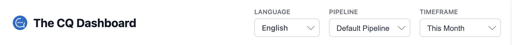 Currency, pipeline, and time frame dropdowns in the top right of the dashboard