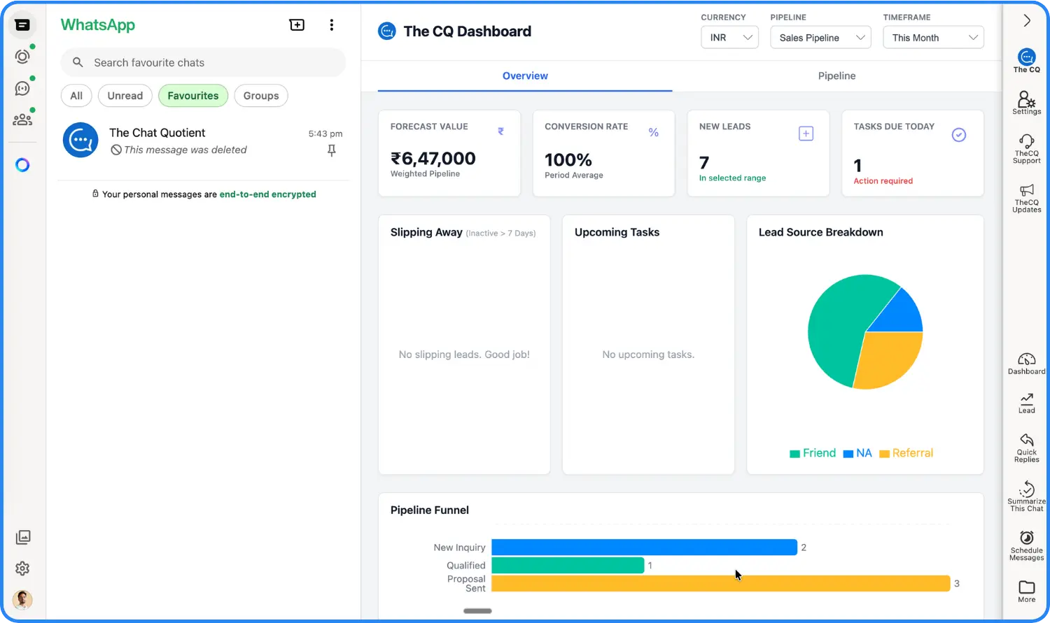 WhatsApp CRM Pipeline Dashboard