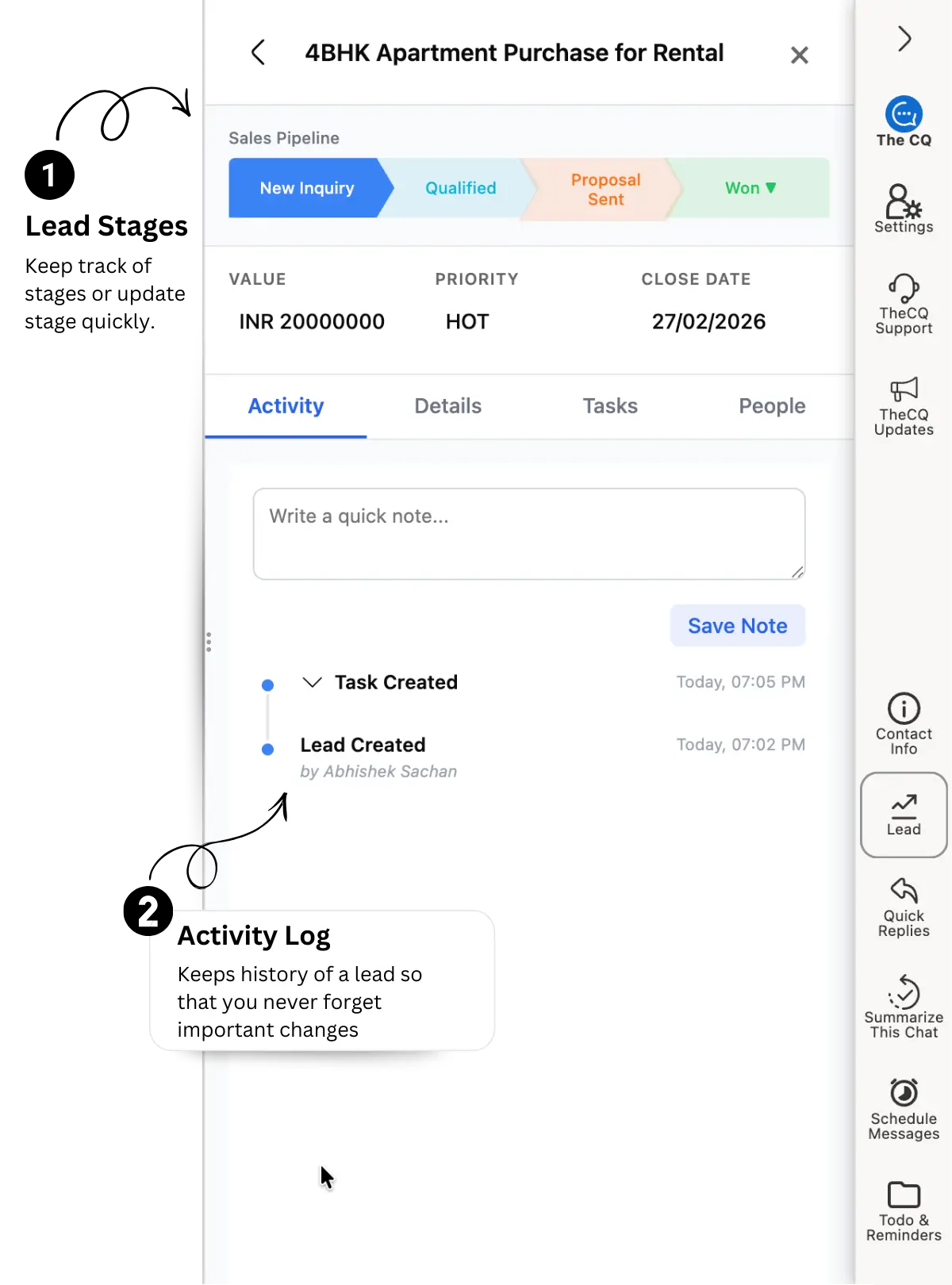Lead Management Interface